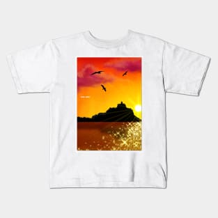 St. Michaels Mount Sunset Kids T-Shirt